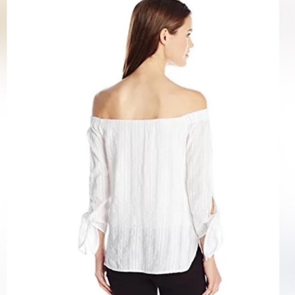 Bailey 44 White Off-Shoulder Blouse with Tie Sleeves - Picture 11 of 16